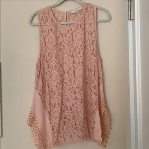 Rose lace Loft tank